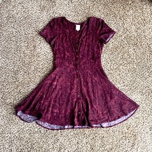 Twik Button Down Maroon/Purple Dress